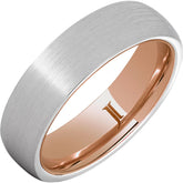 Serinium® Hidden Gold Ring With Rose Gold Interior and Satin Finish